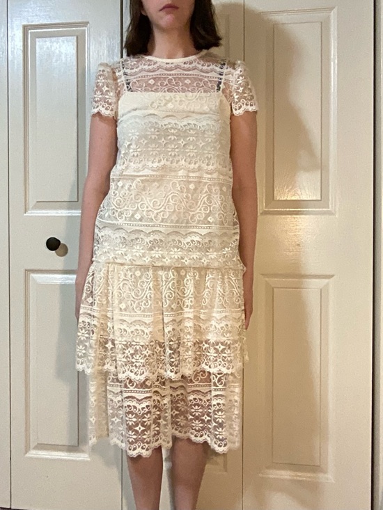 Vintage Other - Vintage White Lace Slip Dress W/ Top by GlenRob
